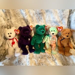 Set of 5 Beanie Baby Bears